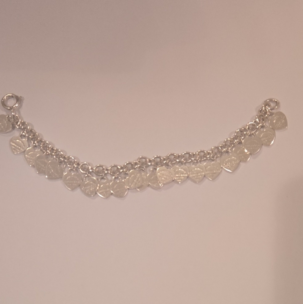 Tiffany & Co. Silver Heart Charm Bracelet